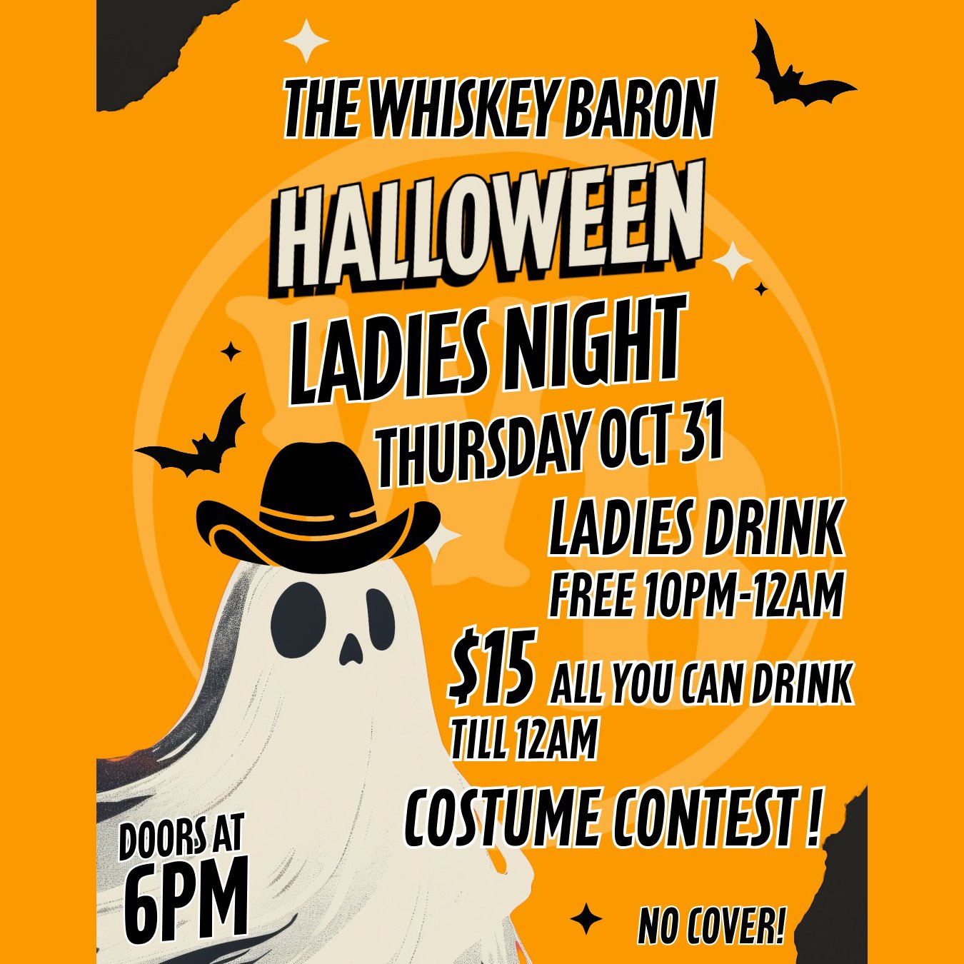 Halloween Party Event at the Whiskey Baron Dance Hall & Saloon on Thursday, October 31st, 2024 in Colorado Springs