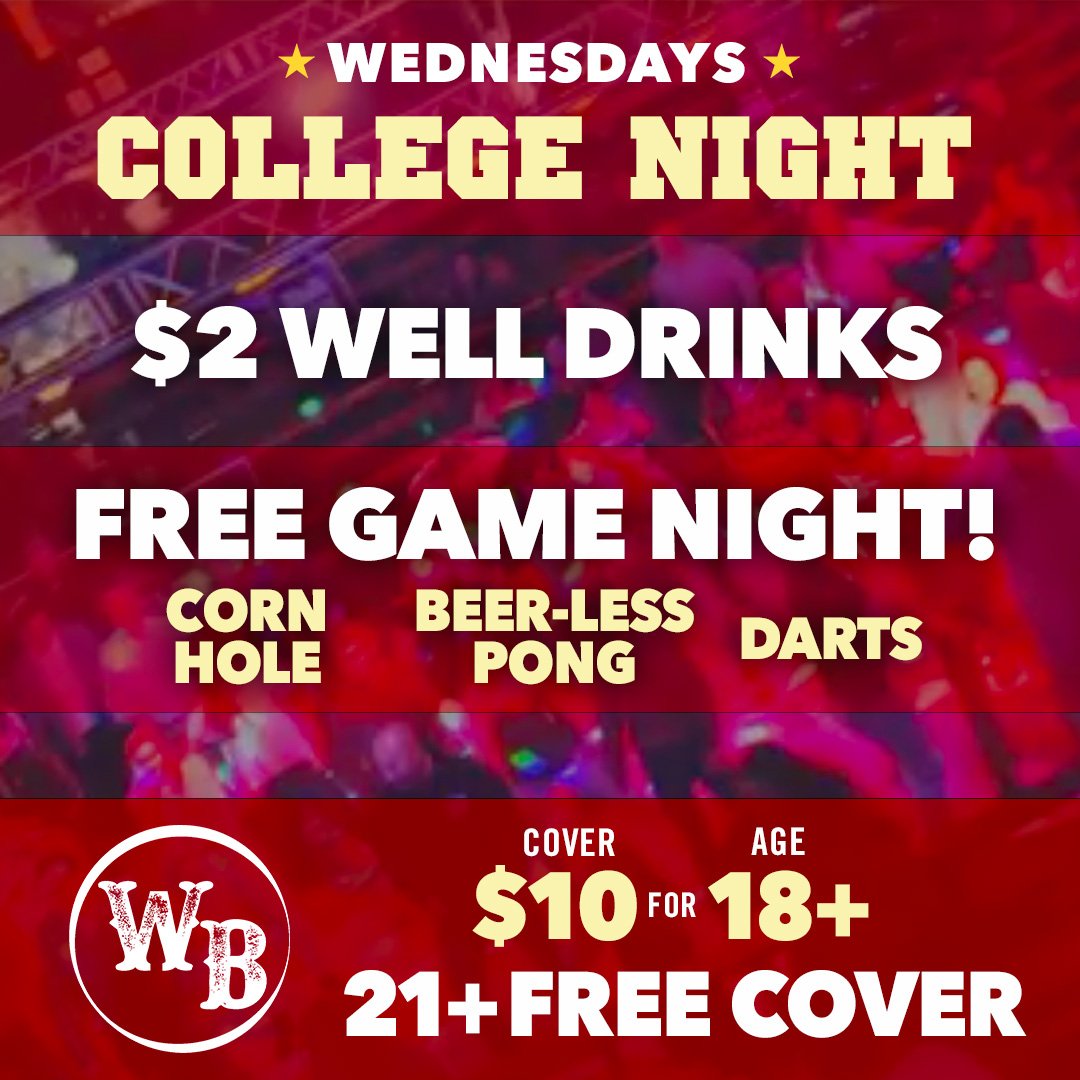 College Night on Wednesdays at the Whiskey Baron Dance Hall & Saloon in Colorado Springs