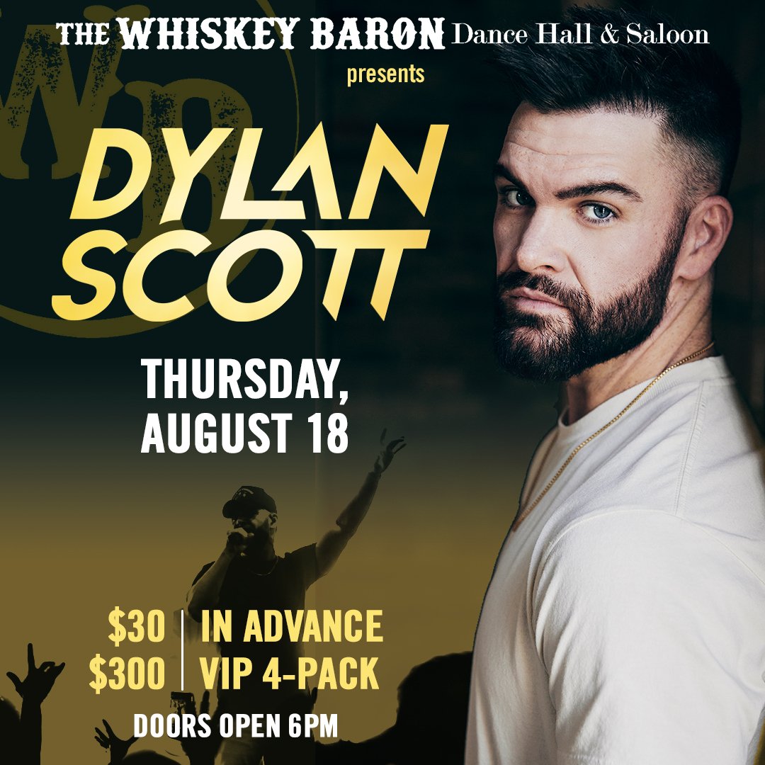 Dylan Scott Concert Event at the Whiskey Baron Dance Hall & Saloon on Thursday, August 18, 2022 in Colorado Springs