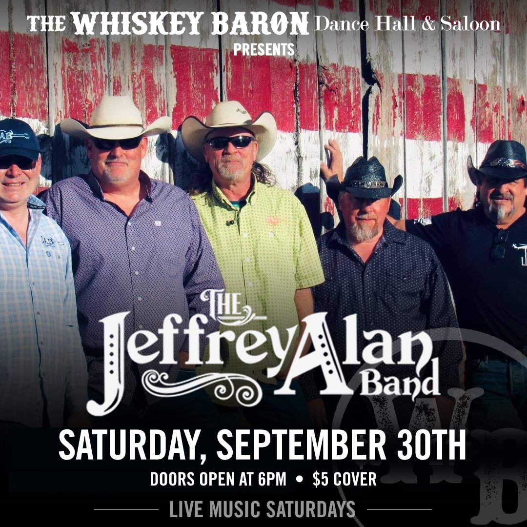 The Jeffrey Alan Band Band Concert Event at the Whiskey Baron Dance Hall & Saloon on Saturday, September 30, 2023 in Colorado Springs
