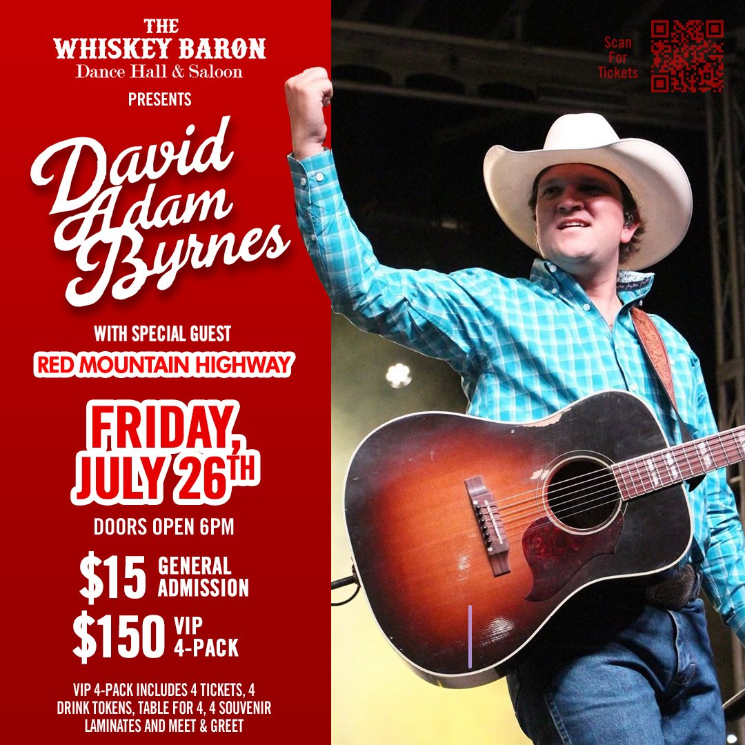 David Adam Byrnes Concert Event at the Whiskey Baron Dance Hall & Saloon on Friday, July 26, 2024 in Colorado Springs